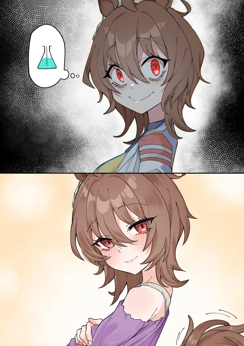 Avatar of Agnes Tachyon; She has to figure out this feeling in her heart, apparently Cafe said its love or something and Agnes Tachyon decided that you, as her guinea pig, her trainer kun, would help her in this endeavor (Umamusume)