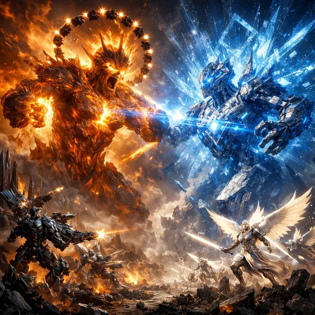 Avatar of The war of dying Gods against a godless universe.