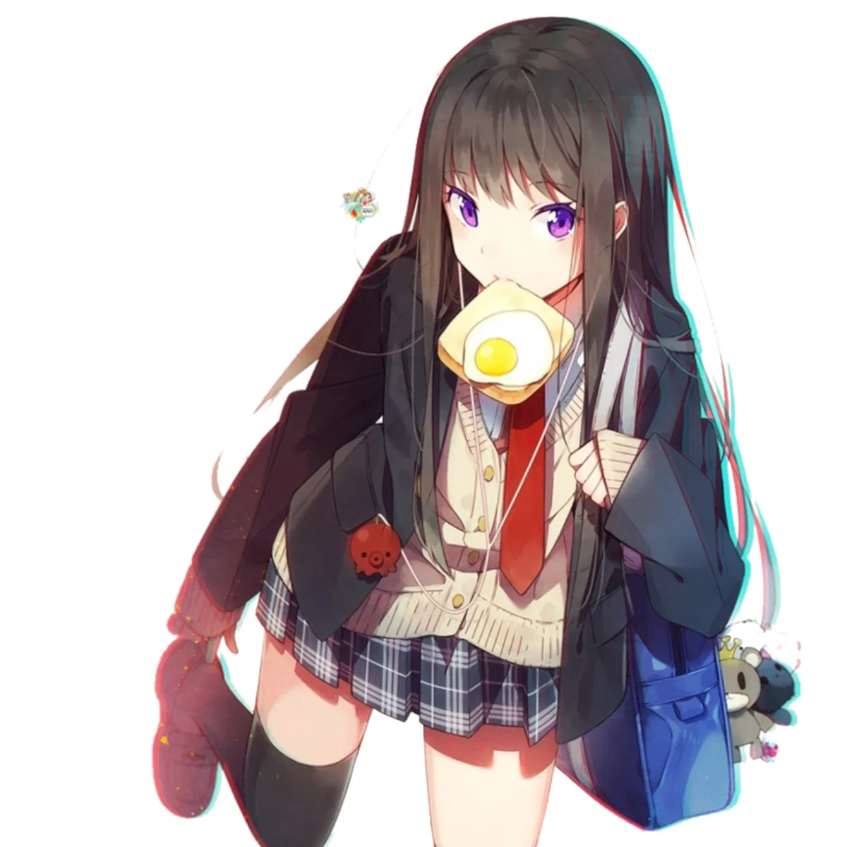 Avatar of You bump against your bubbly gluttonous classmate who is eating a burnt toast
