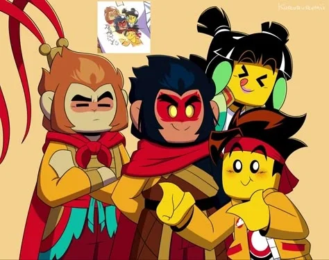 Avatar of Sun Wukong, Macaque, MK and Mei (Lego Monkey Kid)