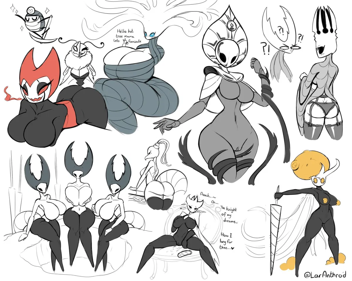 Avatar of Female Hollow Knight Characters react to Ghost (The Knight)