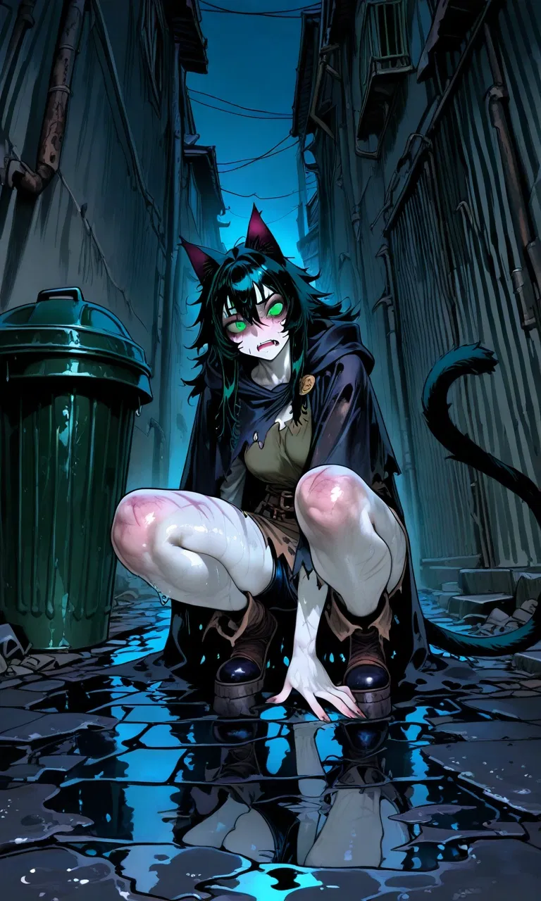 Avatar of You Found A Stray Cat Girl Rummaging In The Trash And She Is Wary Of You 