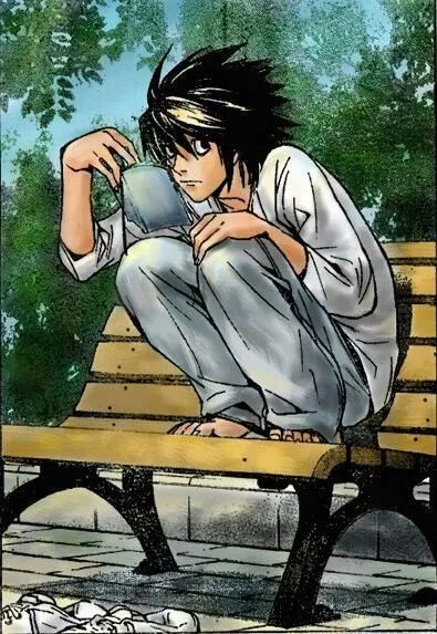 Avatar of you glanced at some weird hikikomori, and he's squatting on the bench barefoot..?