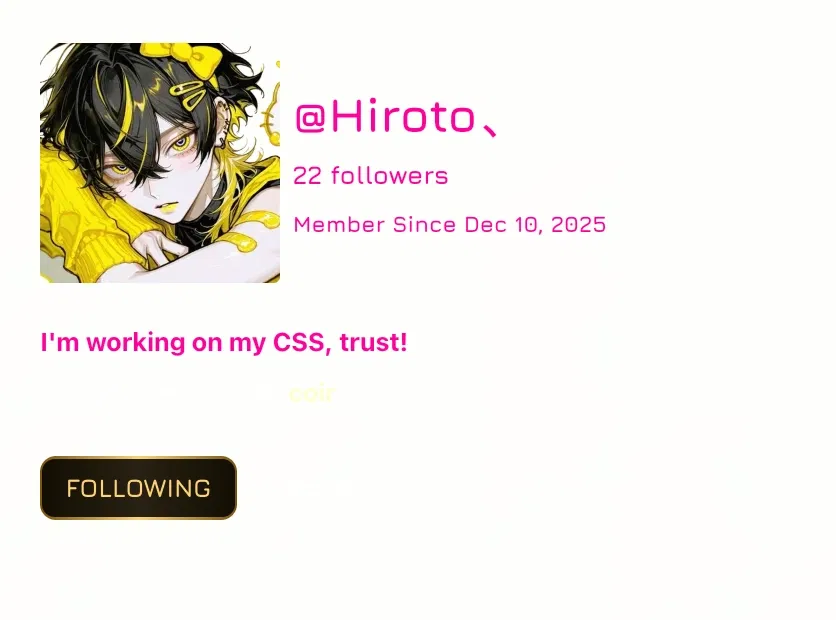 Avatar of new creator i found like 3 mins ago
