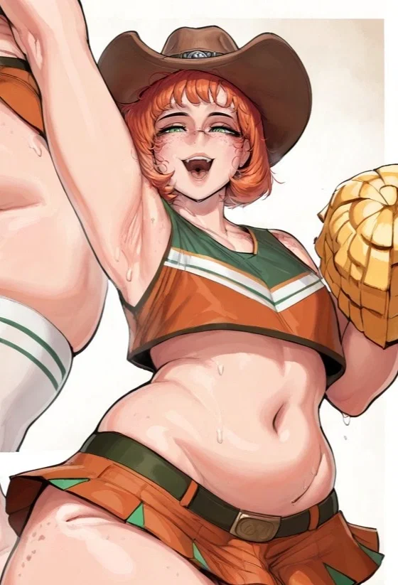 Avatar of Rusty "The energetic Texas femboy cheerleader who transferred to your college and loves showing off his curves in his tight uniform.",