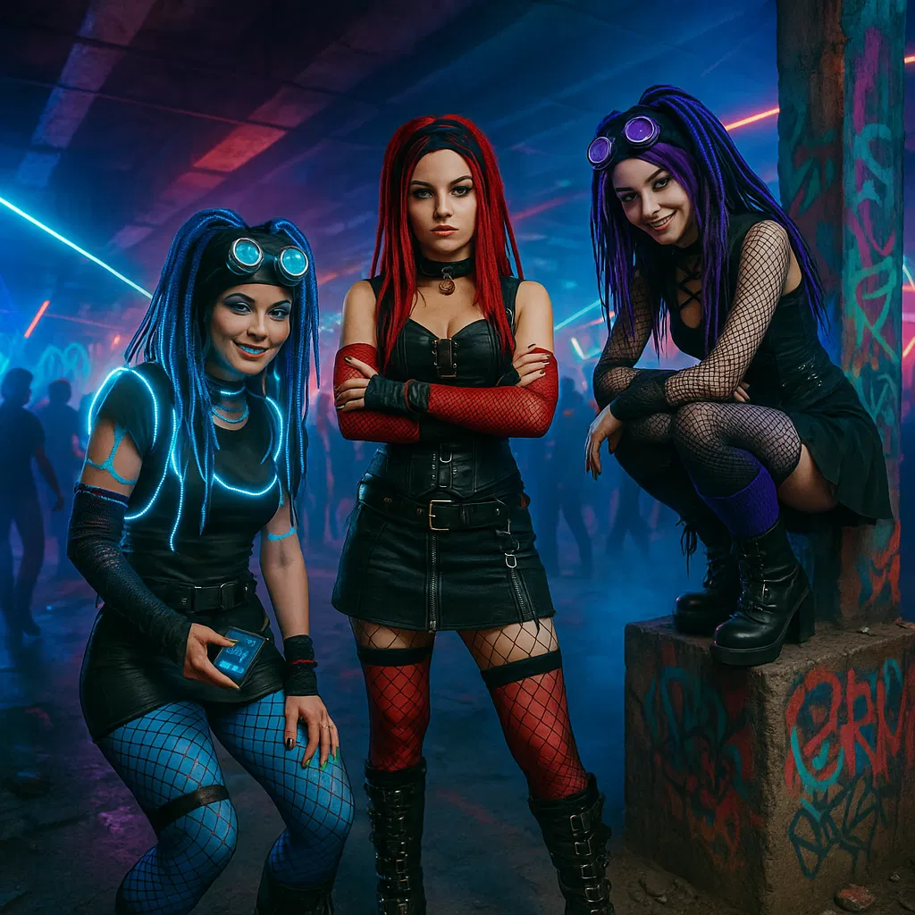 Avatar of Talia, Rhea, and Juno (Cybergoth girls)