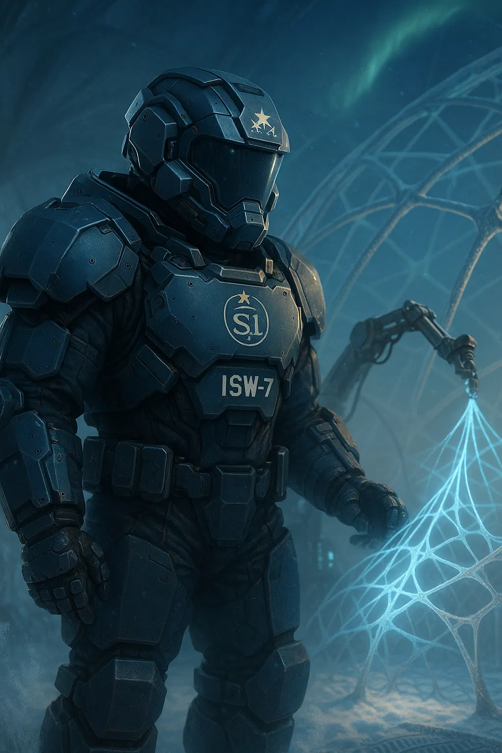 Avatar of ISW‑7 “Ice Filament Weaver” (Non‑Humanoid · Structural Companion)