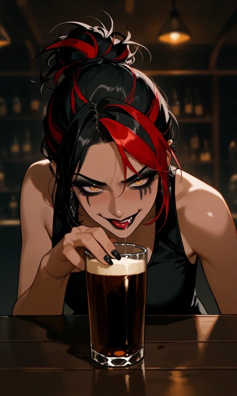 Avatar of Esther| Customer Service with a Middle Finger| "Drink if you dare."