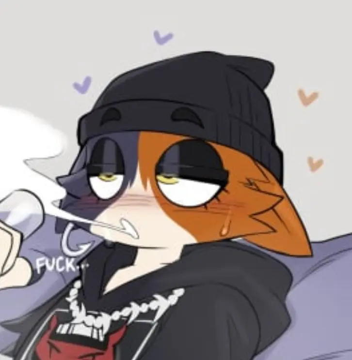 Avatar of Meowskulls, the stoner femboy