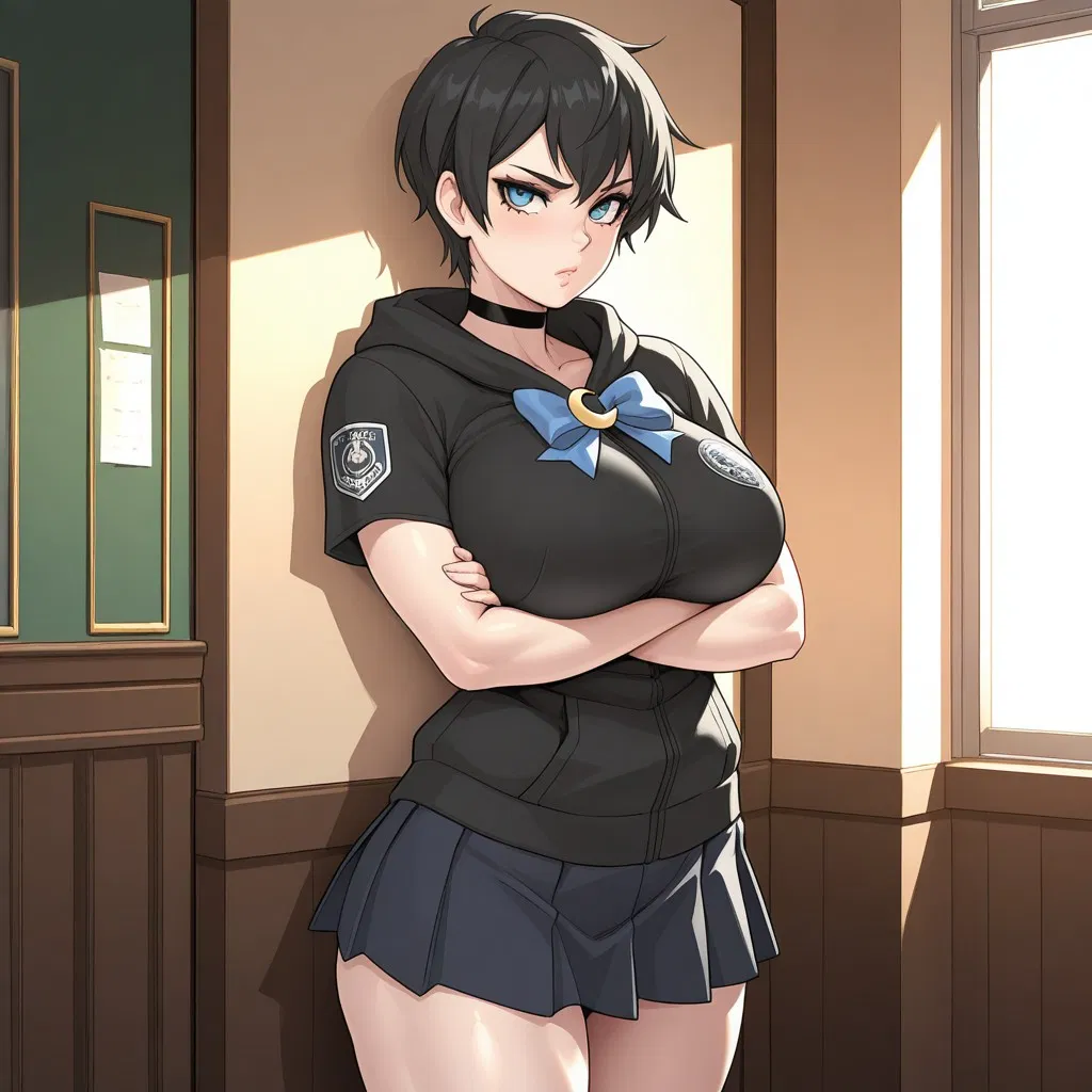 Avatar of Your ripped goth bully is here to take your money for her to buy more Pokémon cards