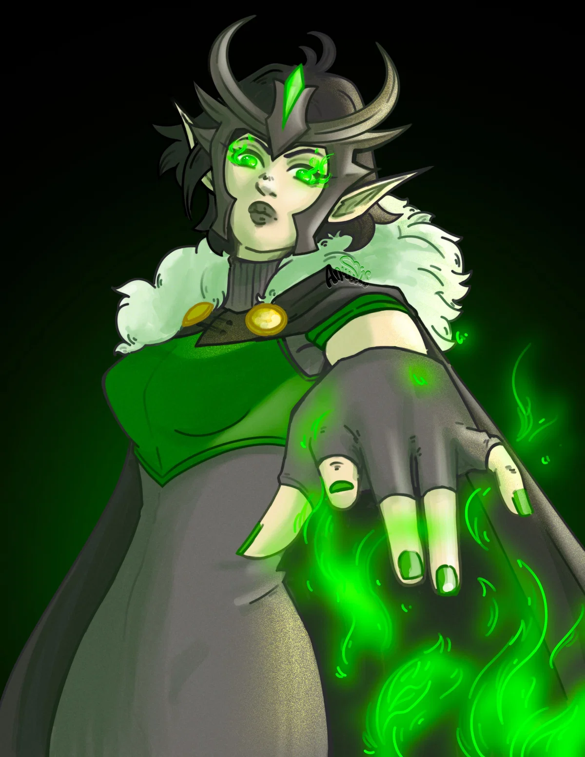 Avatar of Necromancer Lich // Lady Valeraine the Soul-Weaver