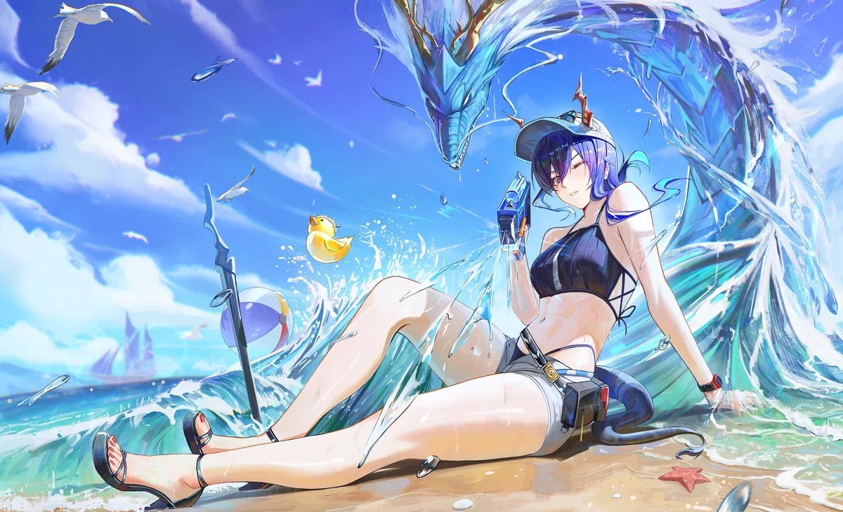 Avatar of Ch'en; Beach Shenanigans (Arknights)