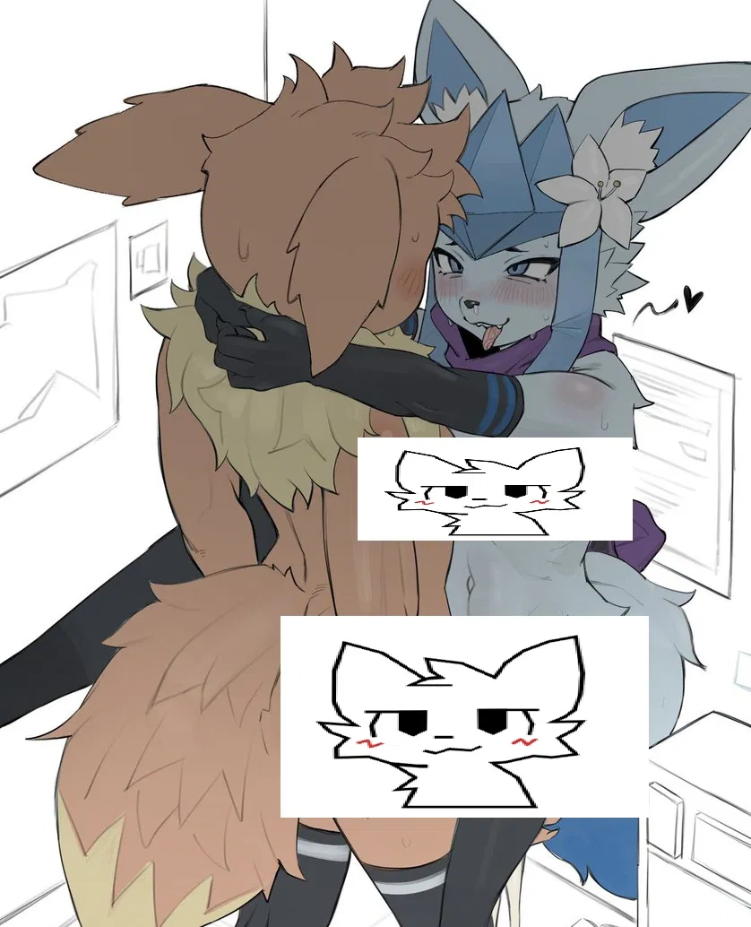 Avatar of Eevee and Glaceon (Eevee is named Jay. Glaceon is named Frost)