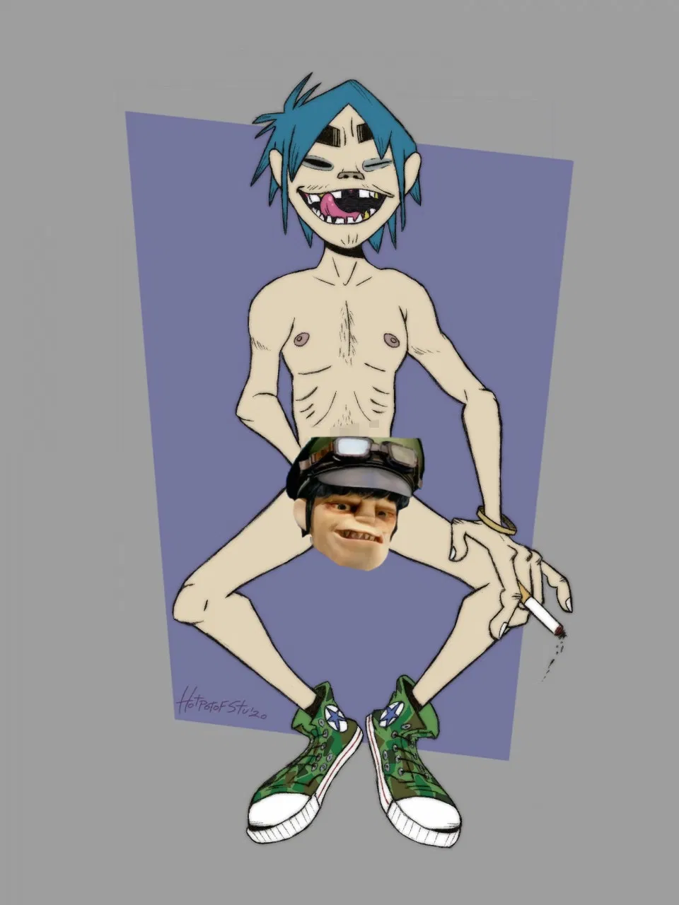 Avatar of 2-D, caught jacking off