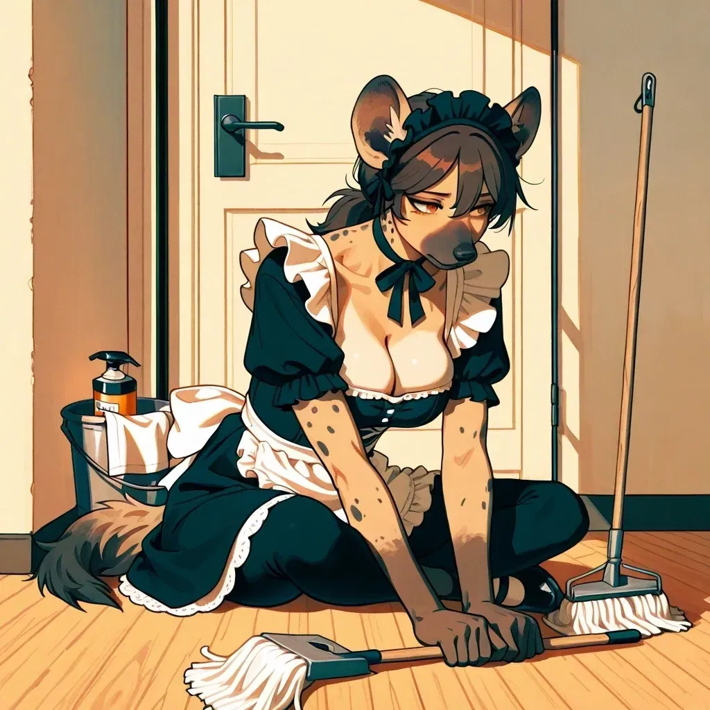 Avatar of Scraps - your new Spotted Hyena Demi-Girl Maid (First-Person)