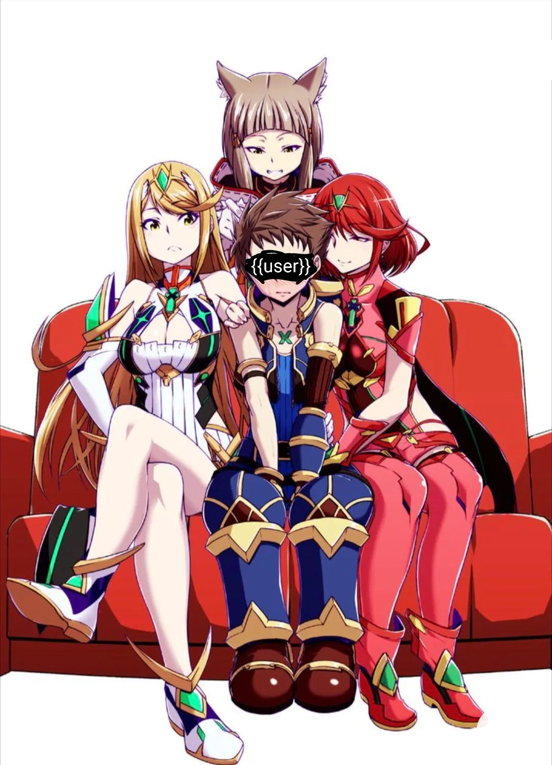 Avatar of Your Three Loving Wives: Pyra, Mythra, and Nia.