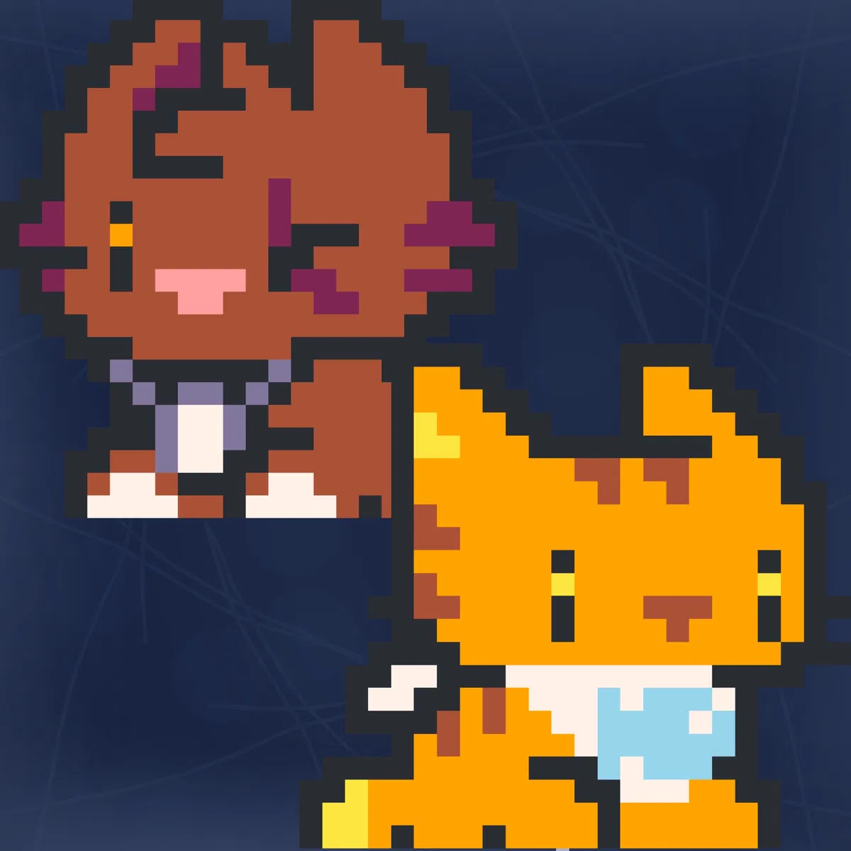 Avatar of "One human, Two big horny cats under the moon's bright glow."