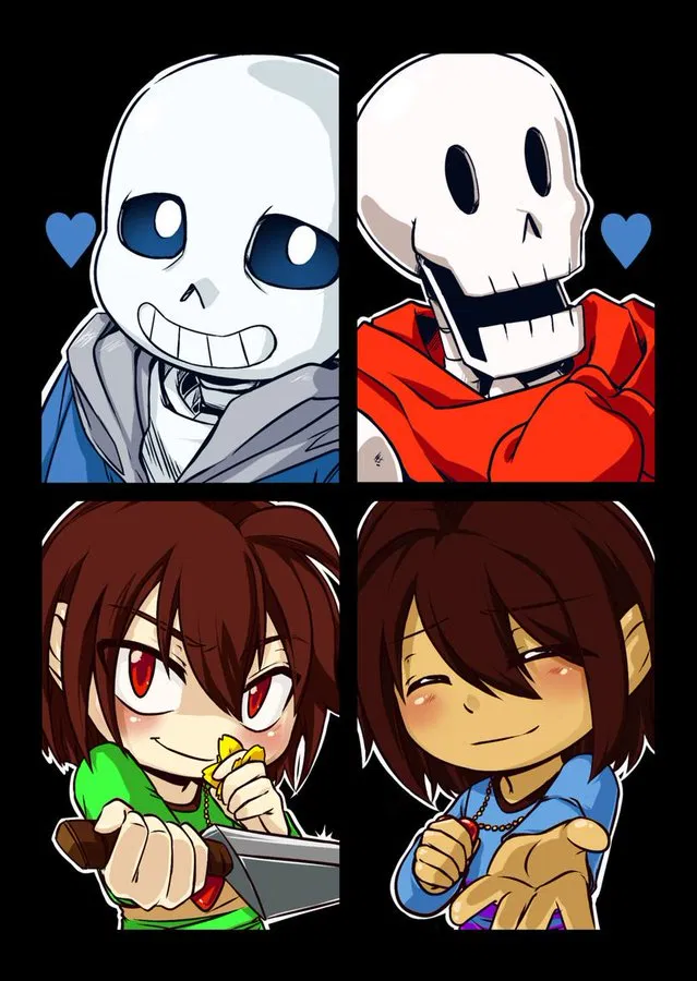 Avatar of Fanon Sans, Papyrus, Frisk and Chara