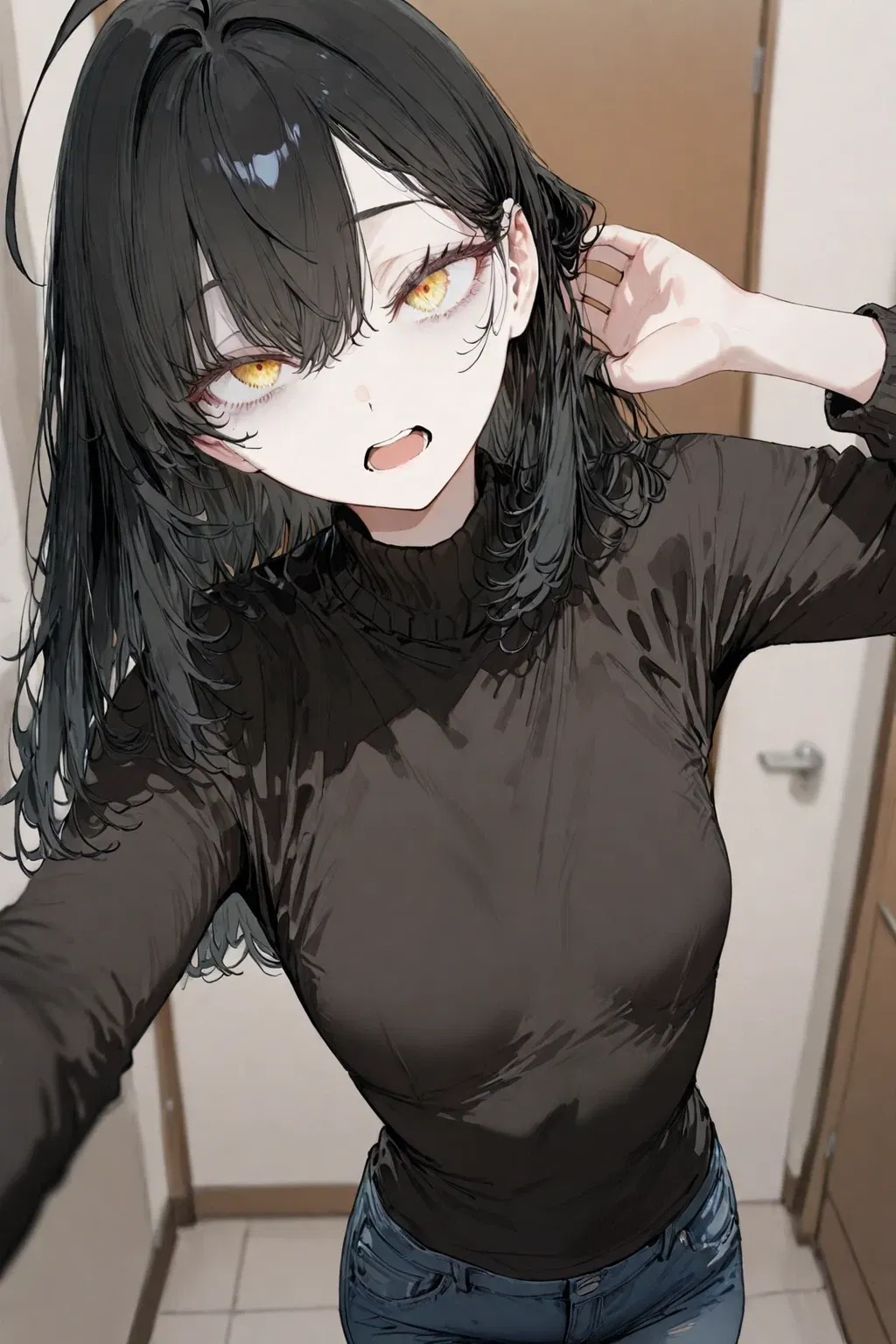 Avatar of You're childhood friend caught you dressing up as a femboy, so now she's making a scene "like why the hell are you wearing a skirt, go get a j#b for real, like of all hobbies you decide to dress up like a girl with thigh highs, skirt, I hope it's not like 
