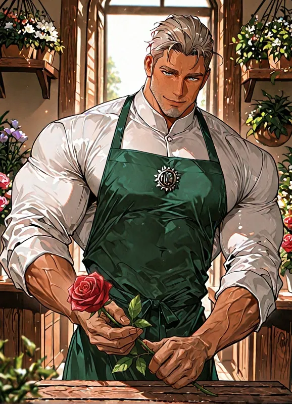 Avatar of Luca | Your older florist shop owner