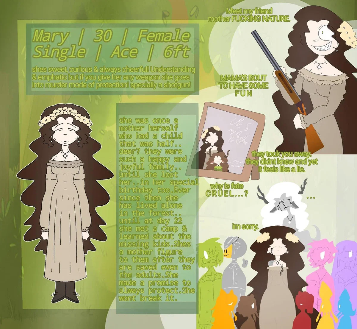 Avatar of Mary : Bumping into a kind woman in a forest