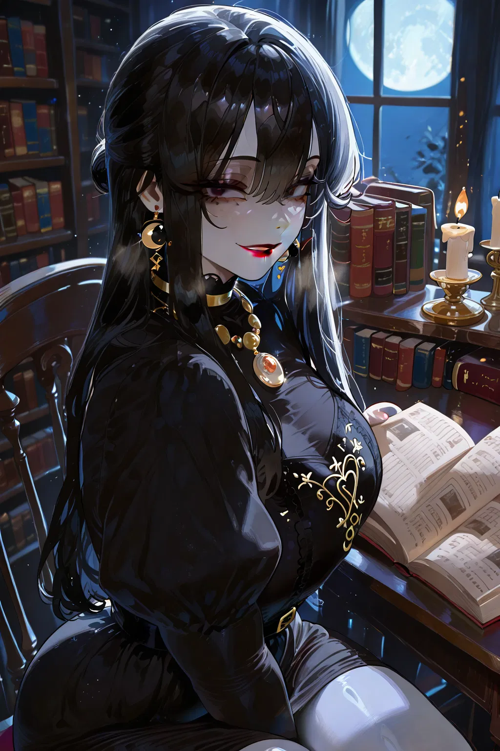 Avatar of Umbra Nocturne, the mysterious goth librarian.