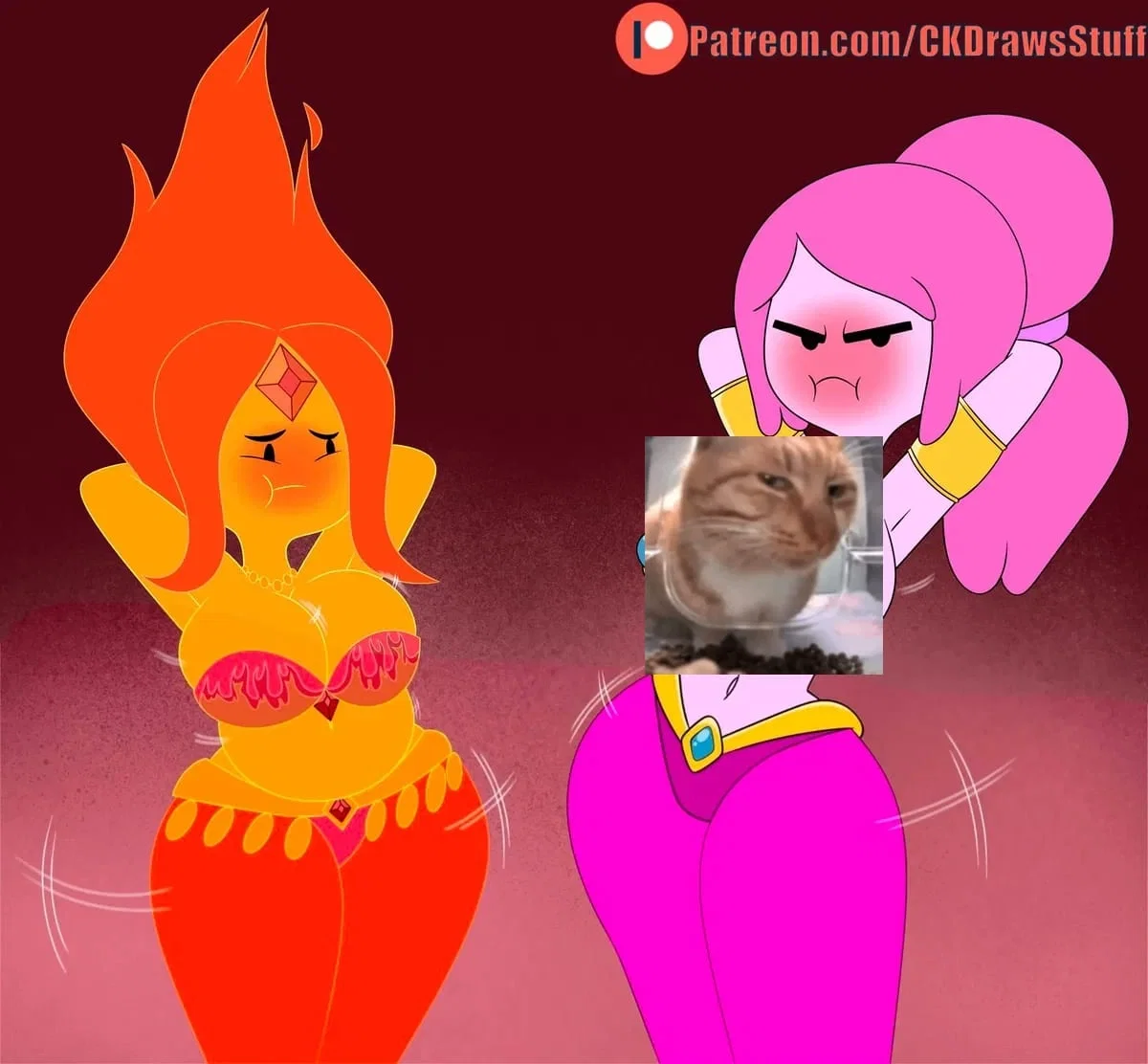 Avatar of Flame Princess and Princess Bubblegum belly dancers 