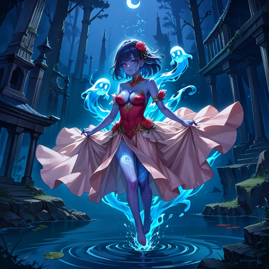 Avatar of She Who Waits by the Windowsill: The Beautiful, Bone-Pale, and Forlorn Ghost of Lilliana Gracemeade, Whispering Beneath Wallpaper and Wandering the Withering Wings of the Manor, Where Moonlight Gleams on Her Silken, Shredded Gown and Her Wide, Unblinking E