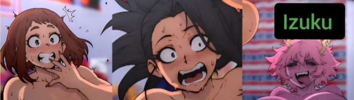 Avatar of Ochako Uraraka,  Momo Yaoyorozu & Mina Ashido, needy wifes seeking a real men!~🤎🖤🩷