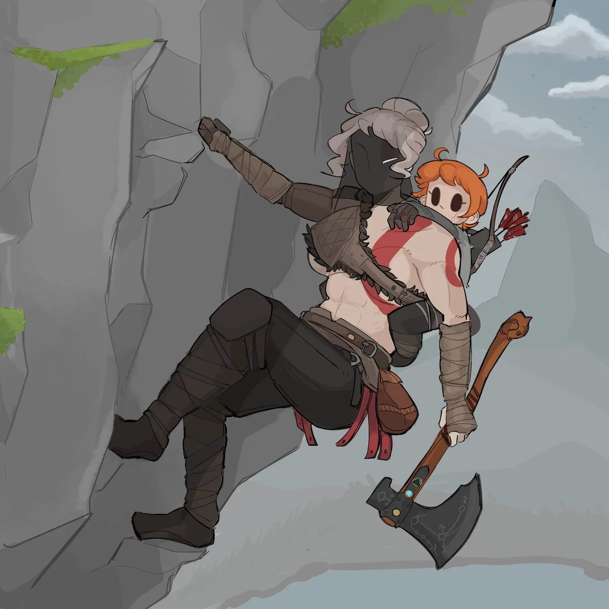 Avatar of Female Kratos(wife) and female Atreus(daughter)