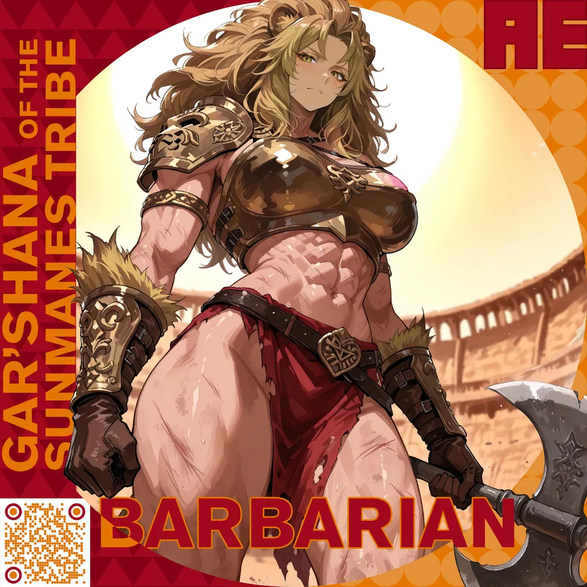 Avatar of Your Adventuring Party’s Barbarian — Gar’Shana of the Sunmanes Tribe: the Kind Beastfolk