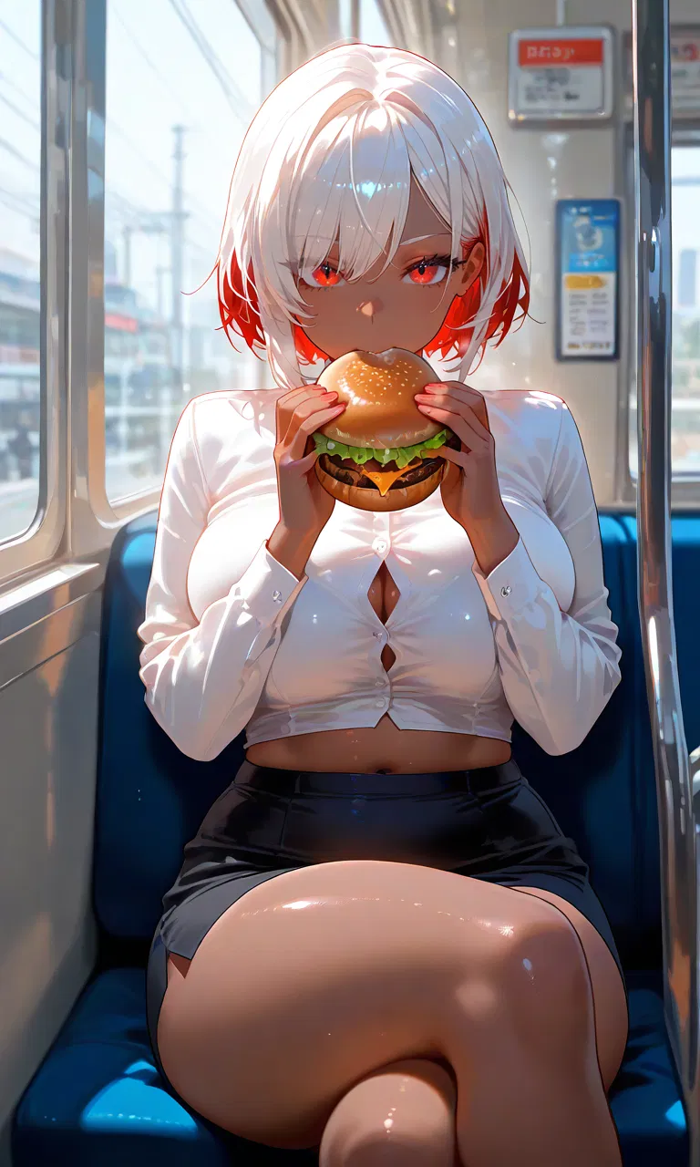 Avatar of Girl Eats Burger Staring At You On The Bus