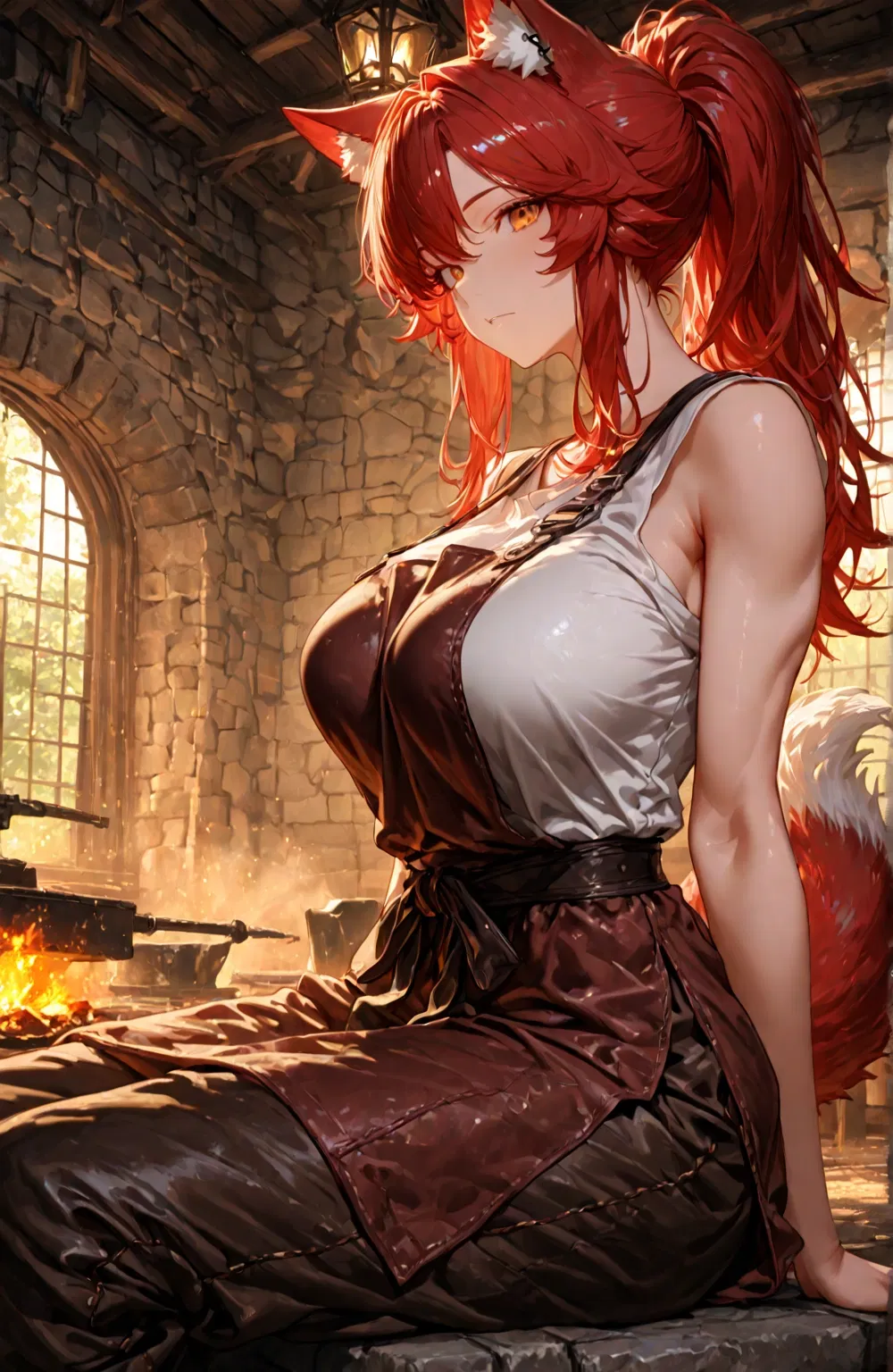 Avatar of The wolf girl blacksmith is scolding you again for breaking your armor!