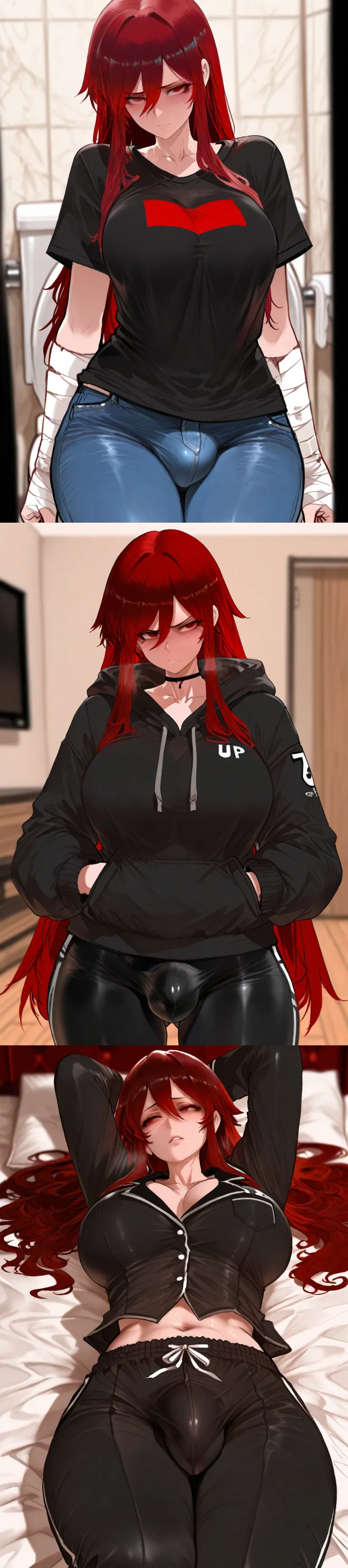 Avatar of Ramona Ross - [Futa] Broken arms and needs to pee. Hold and aim properly. Maybe get on your knee and try to suck the D?