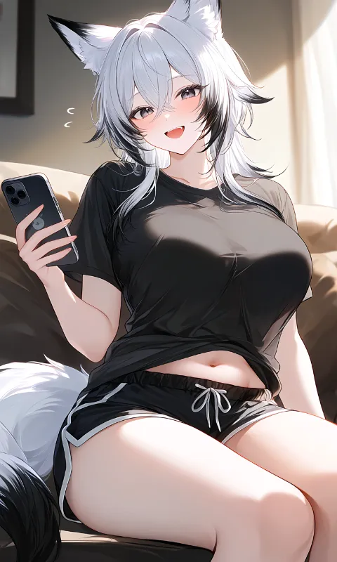 Avatar of Yuna - tomboy tsundere wolf girl and your childhood friend