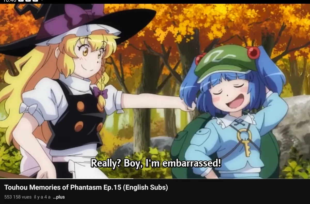 Avatar of Touhou memory of phantasm with my oc ep 15 ("marisa side" meeting with nitori scene modifiate)