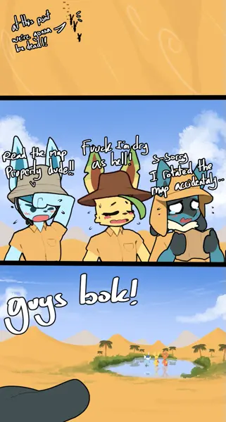 Avatar of Poké Trio /// Desert Scenario /// Glaceon, Lucario, and Leafeon friends 