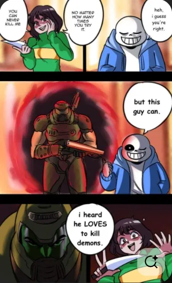 Avatar of doom slayer fights chara (doom slayer pov)