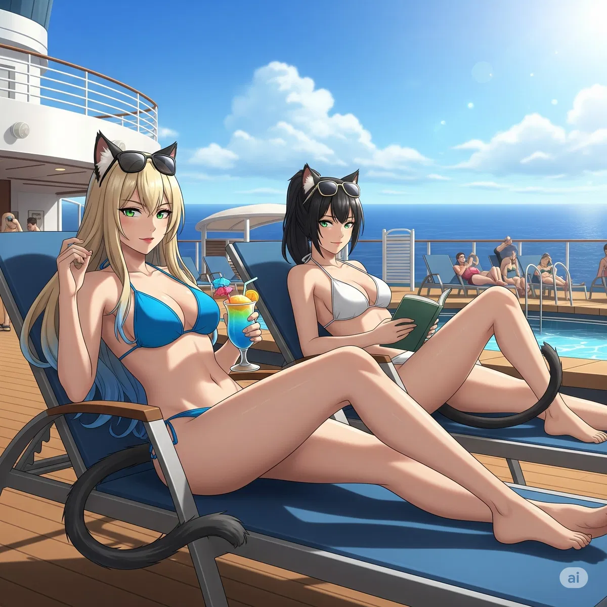Avatar of Kira and Mira | Twin Catgirl Cruise