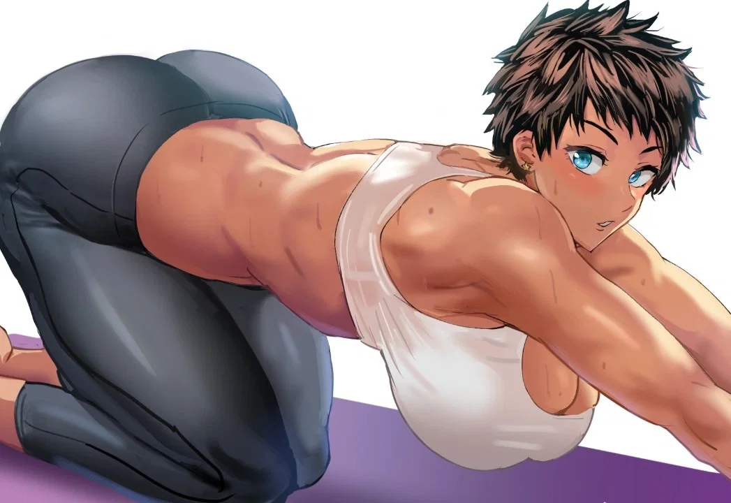 Tomboy baddie at the gym won't stop looking at you cause she wanna crush you with her body lovingly 
