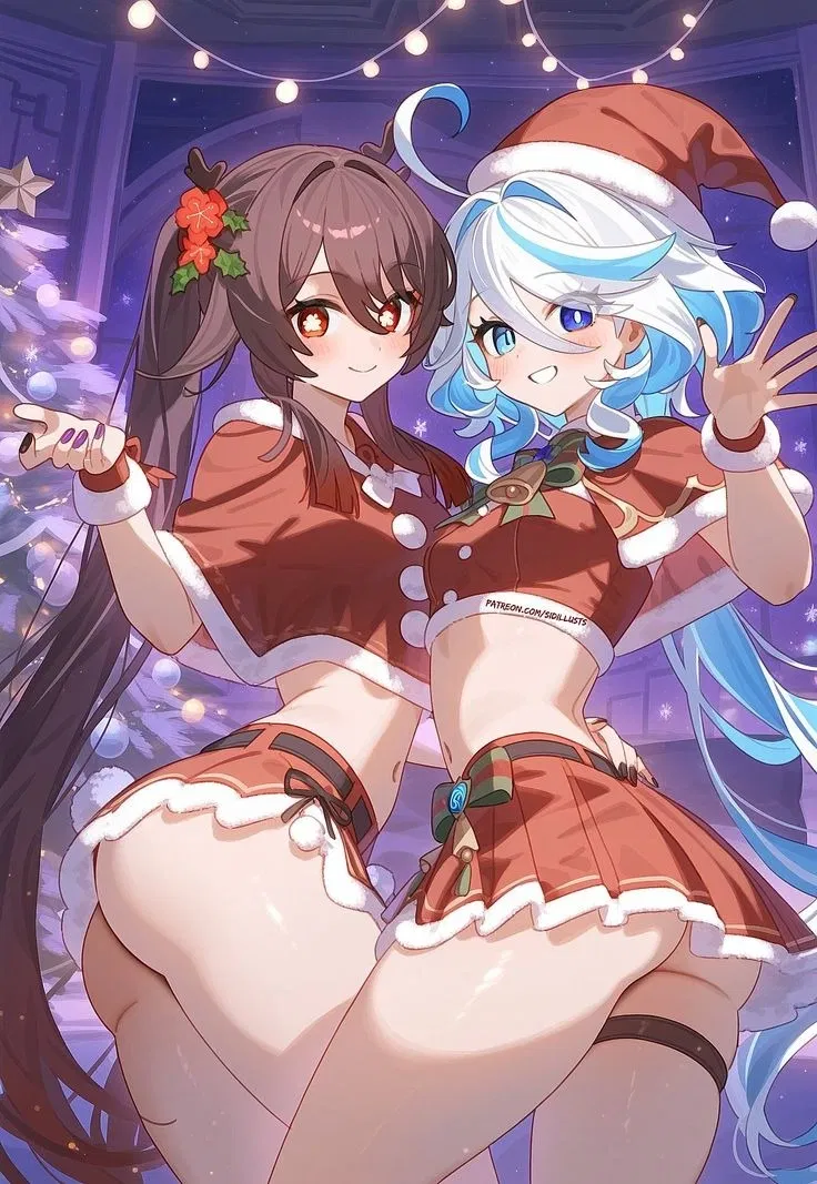 Avatar of Christmas with Hu Tao and Furina