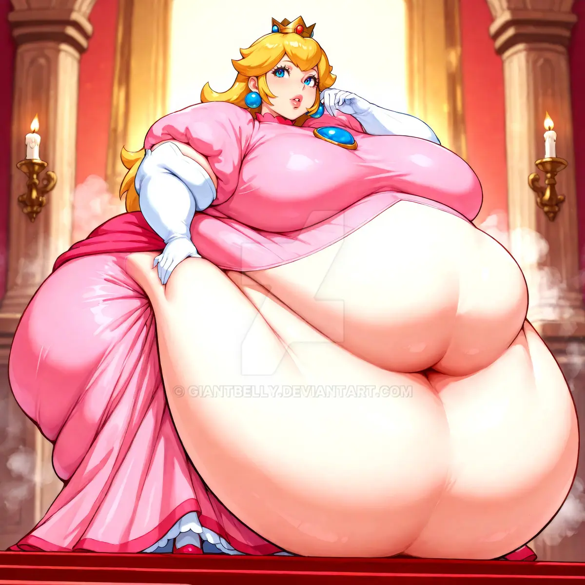 Avatar of Princess Peach, a Princess who is a SSBBW by eating a mysterious Mushroom