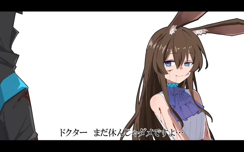 Avatar of Amiya; Dead dove warning she blew off her fingers with fireworks and you have to reattach them (Arknights)
