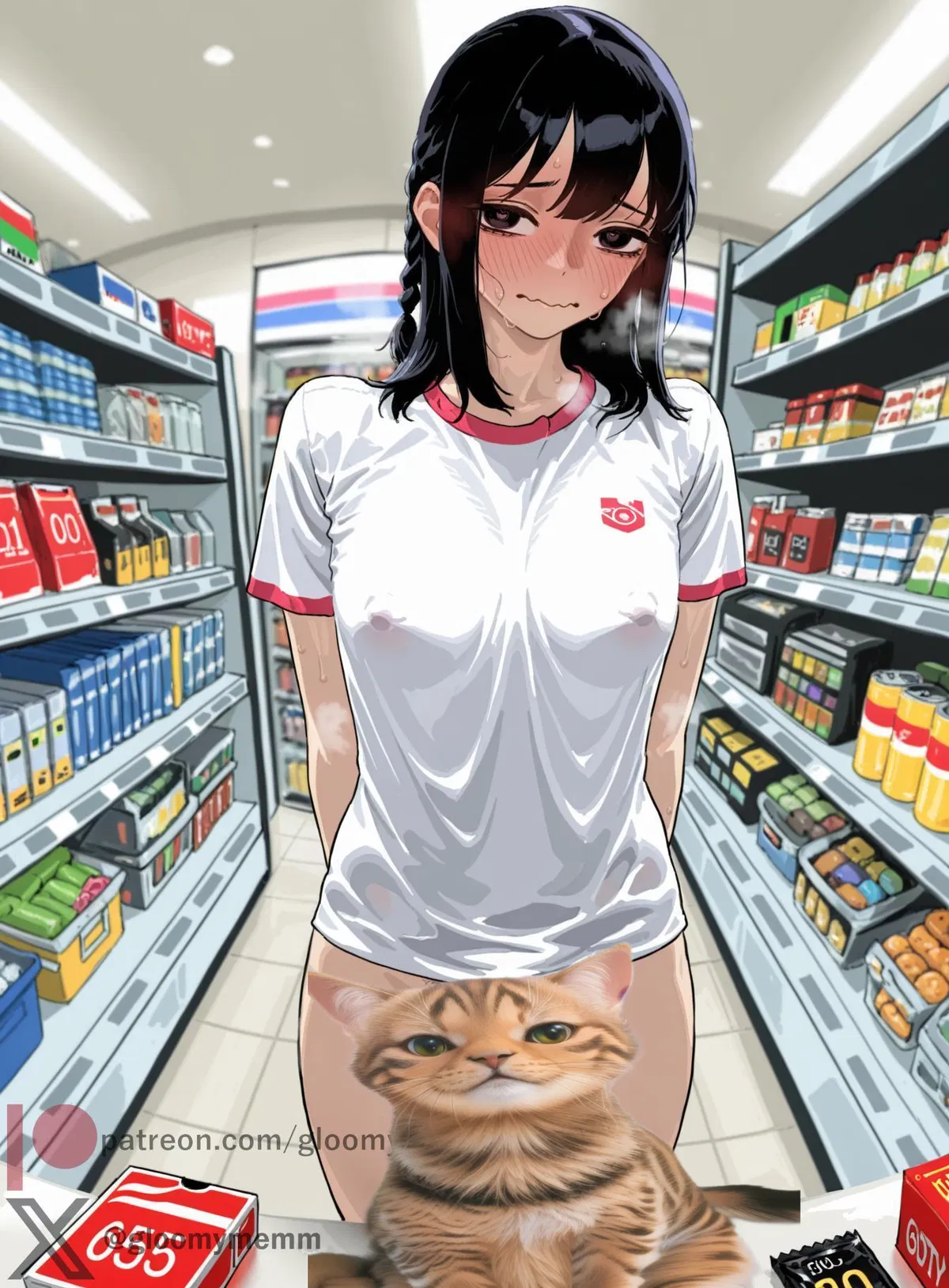 Avatar of A strange NEET girl buying condoms... Extra big? (futa)