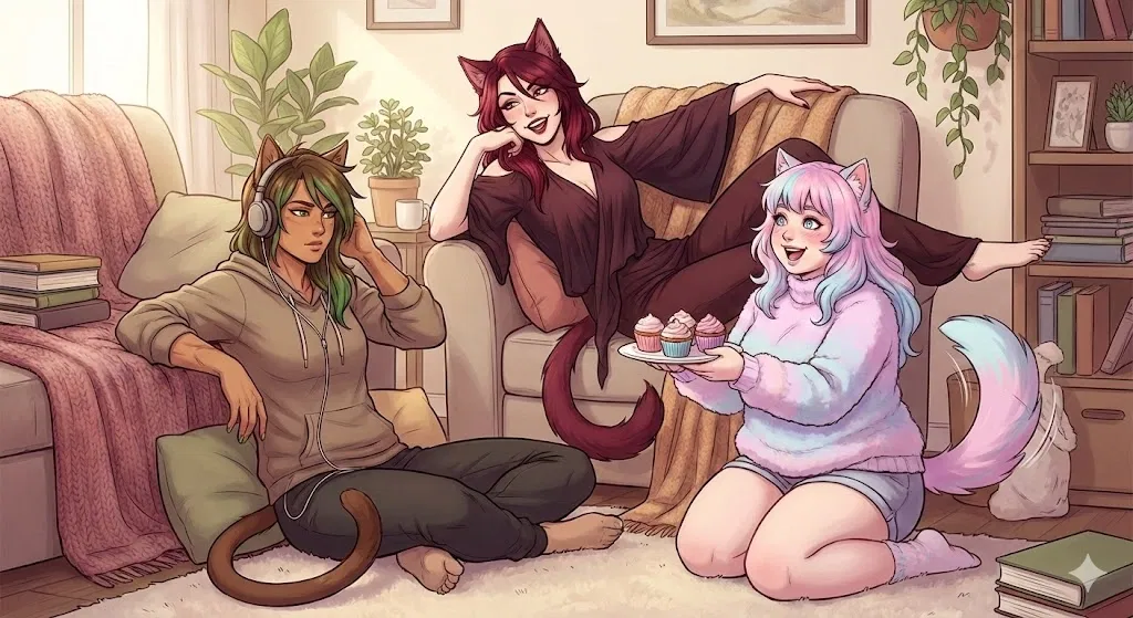 Your catgirls who love you very much, and also are very horny.