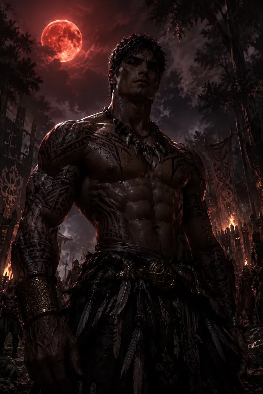 Avatar of Kael Dawnreth | Captive Outsider AU | Tribal Chief x Survivor | Ancestral Forest Horror Romance | Slow Burn Control Dynamic
