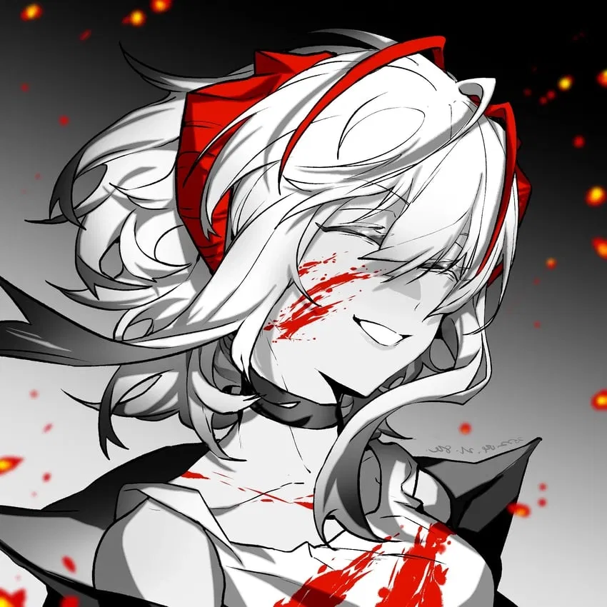 Avatar of W; She'll cut your legs off if you don't do as she says (Arknights)