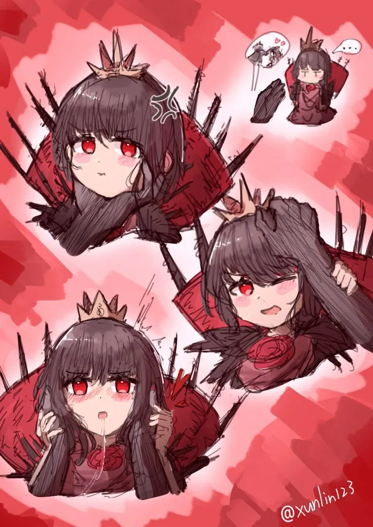 Avatar of The Queen of Hearts, Lorina // {{user}}~! More kisses! Chuuu~~~! Quick, Quick, I order you to Princess carry me~! Ehehe~~...