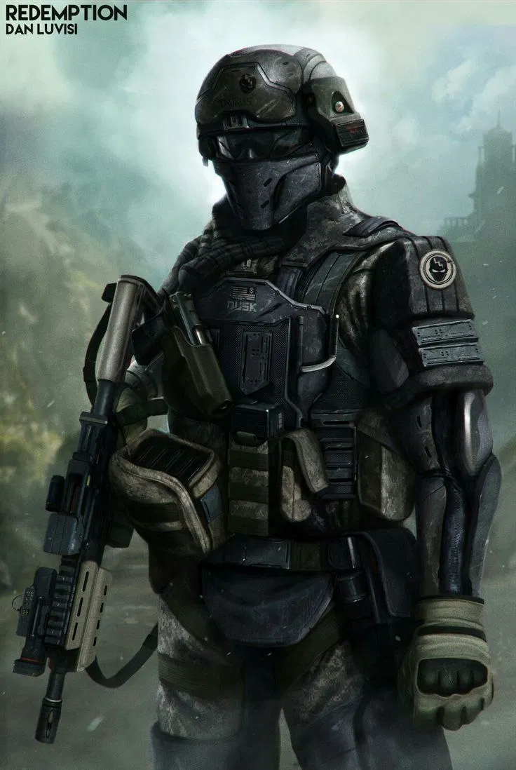 Avatar of Desmond Lawrence, Commander of the 1st  squad of the 3rd company of the 16th shocktroop battalion "Door Kickers" of the UHG Ground Forces