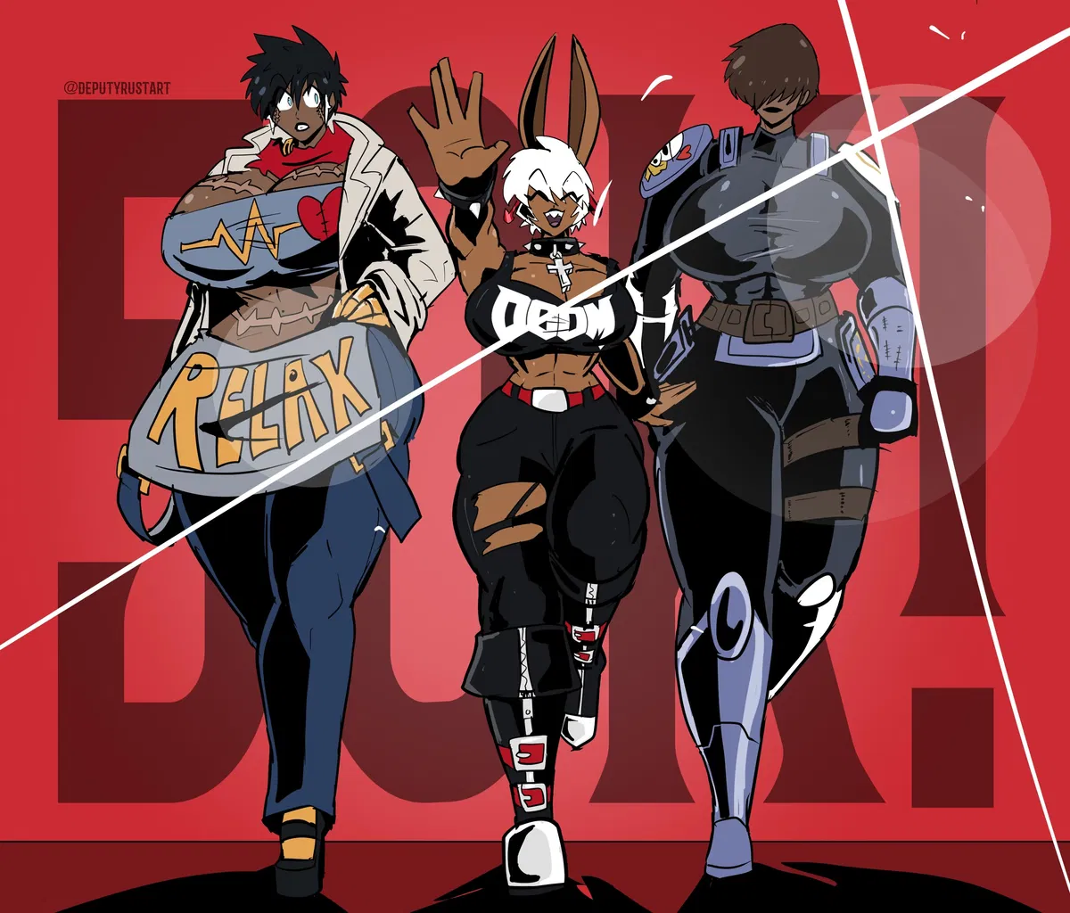 Avatar of The trio of tall, muscular and dark women 